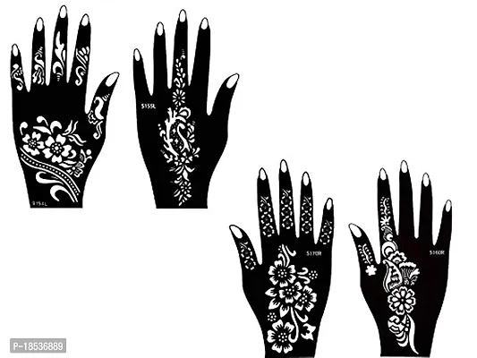 Ivana's Heena Mehandi Tatto Stencil Set for | Hand | Body | Fingure | Face | Heena Art Temporary Tatto for Kids, Girls  Women, Design - NIV-372