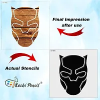 Kachi Pencil Black Panther Stencils for Art and Craft Painting, Size 6 x 6 inch Reusable Stencil for Painting, Fabric, Glass, Wall Painting, and Craft Painting-thumb3