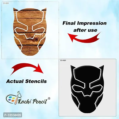 Kachi Pencil Black Panther Stencils for Art and Craft Painting, Size 6 x 6 inch Reusable Stencil for Painting, Fabric, Glass, Wall Painting, and Craft Painting-thumb4