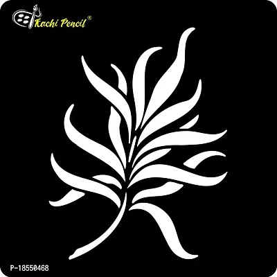 Kachi Pencil Leaf Art and Craft Stencils for Painting, Size 6 x 6 inch Reusable Stencil for Painting, Fabric, Glass, Wall Painting, and Craft Painting-thumb2