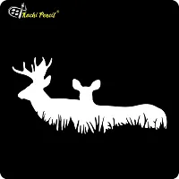 Kachi Pencil Deer Craft Stencil for Art and Painting, Size 6 x 6 inch Reusable Stencil for Painting, Fabric, Glass, Wall Painting, and Craft Painting, Kids DIY Project-thumb2