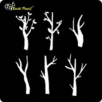 Kachi Pencil Tree Branches Stencils for Art, Craft and Painting, Size 6 x 6 inch Reusable Stencil for Painting, Fabric, Glass, Wall Painting, and Craft Painting-thumb1