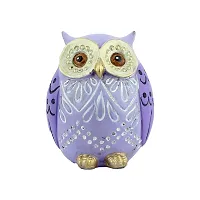 DEQUERA Owl Figurines Tabletop Statues and Figurines for Desktop Book Shelf Decor (Standing Still Style), Color : (Purple)-thumb1