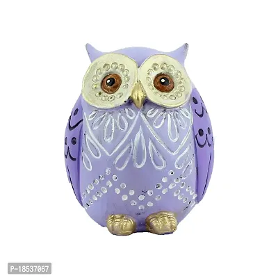 DEQUERA Owl Figurines Tabletop Statues and Figurines for Desktop Book Shelf Decor (Standing Still Style), Color : (Purple)-thumb2