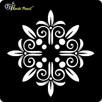 Kachi Pencil Mandala Art Rangoli Craft Stencil for Art and Painting, Size 6x6 inch Reusable Stencil for Painting, Fabric, Glass, Wall Painting, and Craft Painting-thumb1