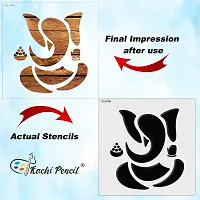 Kachi Pencil Modern Ganesh Art and Craft Stencils for Painting, Size 6 x 6 inch Reusable Stencil for Painting, Fabric, Glass, Wall Painting, and Craft Painting-thumb3