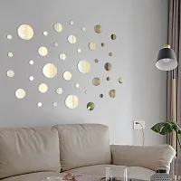 Spectro 66 Pieces Mirror Wall Decor Living Room, Silver Wallpaper for Kitchen, Hallway Polka Dot Wall Decals, Funky Circle Wall Stickers for Bedroom, Aesthetic Room Decor for Teen Girls.Easter Decor.-thumb2