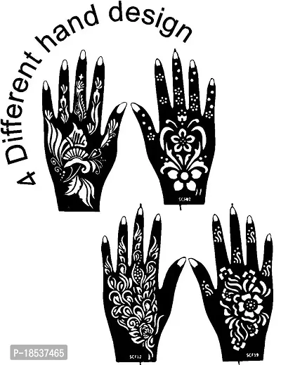 IVANA'S Heena Mehandi Tatto Stencil Set for | Hand | Body | Fingure | Face | Heena Art Temporary Tatto for Kids, Girls  Women, Design - IVUS-01, Black, M (C-IVUS-01)