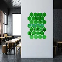 Spectro Mirror Stickers for Wall, Hexagon Mirror Wall Stickers, Acrylic Mirror Wall Sticker, Hexagonal Mirror Wall Sticker, Wall Mirror Stickers. Pack of 28-thumb1