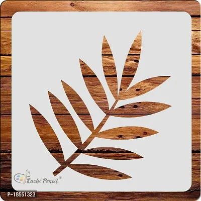 Kachi Pencil Multiple Leaf Design Craft Stencil for Art and Painting, Size 6 x 6 inch Reusable Stencil for Painting, Fabric, Glass, Wall Painting, and Craft Painting