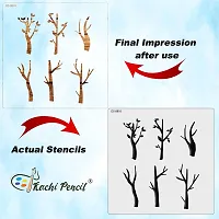 Kachi Pencil Tree Branches Stencils for Art, Craft and Painting, Size 6 x 6 inch Reusable Stencil for Painting, Fabric, Glass, Wall Painting, and Craft Painting-thumb3