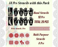 Ivana's Set of 20 Pcs Combo Pack, Reusable Mehandi Design Sticker Stencils for Both Hand | Mehndi Design Sticker Full Hand | Quick and Easy to Use, for Girls, Women, Kids  Teen, D-2057-thumb3