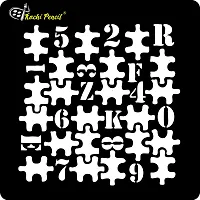 Kachi Pencil Puzzle with Numbers Craft Stencil for Art and Painting, Size 6 x 6 inch Reusable Stencil for Painting, Fabric, Glass, Wall Painting, and Craft Painting-thumb1