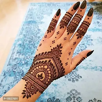 IVANA'S Heena Mehandi Tatto Stencil Set for | Hand | Body | Fingure | Face | Heena Art Temporary Tatto for Kids, Girls  Women, Design - Stensil-11, Black, M-thumb4