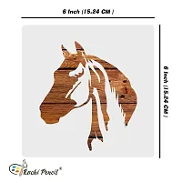 Kachi Pencil Horse Stencils for Art and Craft Painting, Size 6x6 inch Reusable Stencil for Painting, Fabric, Glass, Wall Painting, and Craft Painting-thumb4