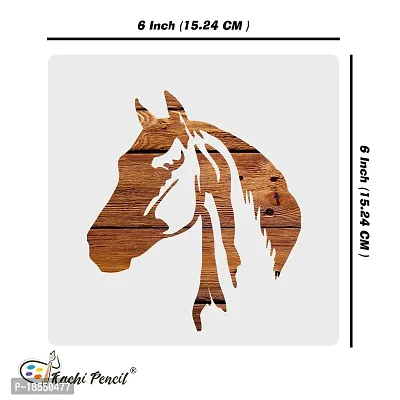 Kachi Pencil Horse Stencils for Art and Craft Painting, Size 6x6 inch Reusable Stencil for Painting, Fabric, Glass, Wall Painting, and Craft Painting-thumb5