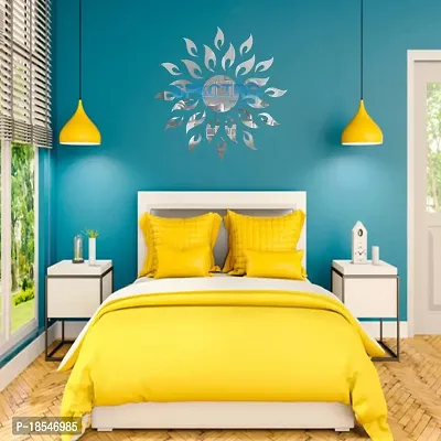Spectro Sun (Large Size 2 Feet), Mirror Stickers for Wall, Acrylic Mirror Wall Decor Sticker, Wall Mirror Stickers, Wall Stickers for Hall Room, Bed Room, Kitchen. Color : Silver-thumb4