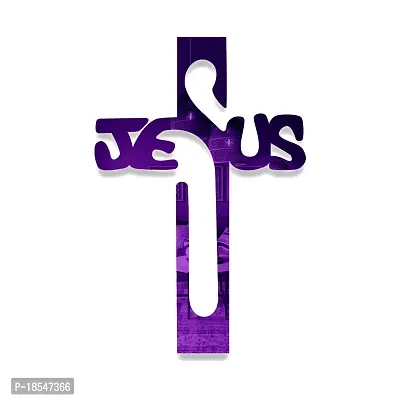 Spectro Jesus Cross (Pack of 1), Mirror Stickers for Wall, Acrylic Mirror Wall Decor Sticker, Wall Mirror Stickers, Acrylic Stickers, Wall Stickers for Hall Room, Bed Room, Kitchen. Color : Purple