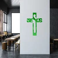 Spectro Jesus Cross (Pack of 1), Mirror Stickers for Wall, Acrylic Mirror Wall Decor Sticker, Wall Mirror Stickers, Acrylic Stickers, Wall Stickers for Hall Room, Bed Room, Kitchen. Color : Green-thumb1