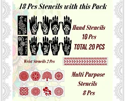 Ivana's Set of 20 Pcs Combo Pack, Reusable Mehendi Design Stencilsfor Both Hands, Easy to Use, Best for Girls, Women, Kids  Teen| New Mehandi Stencils Design Stickers, D-2306-thumb3