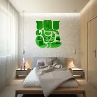 Spectro Ganesha (Size 23 cm x 25 cm), Mirror Stickers for Wall, Acrylic Mirror Wall Decor Sticker, Wall Mirror Stickers, Acrylic Stickers, Wall Stickers for Hall Room, Bed Room, Kitchen. Color : Green-thumb2