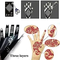 IVANA'S Heena Mehandi Tatto Stencil Set for | Hand | Body | Fingure | Face | Heena Art Temporary Tatto for Kids, Girls  Women, Design - IVUS-01, Black, M (C-IVUS-01)-thumb1