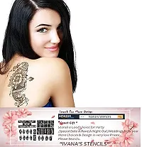 IVANA'S Heena Mehandi Tatto Stencil Set for | Hand | Body | Fingure | Face | Heena Art Temporary Tatto for Kids, Girls  Women, Design - Stencil-104, Black, M-thumb2