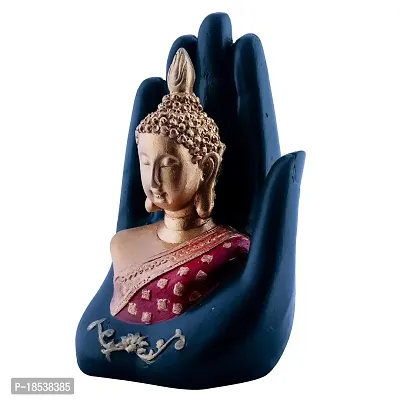 IVANA'S Craft Handcrafted Palm Buddha || Made by Poly Resin || Showpiece for Home D?cor || Diwali Gifts | Office | Study Table | Color - Red and Golden with Deep Green Hand-thumb3