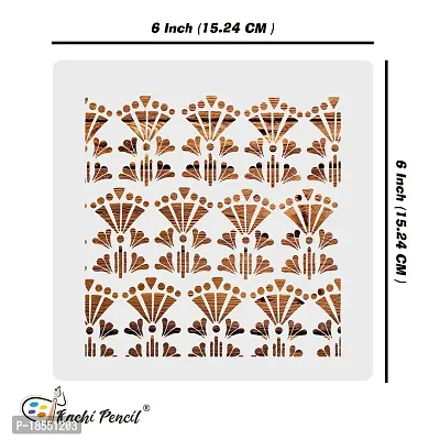 Kachi Pencil Trible Art Pattern Craft Stencil for Art and Painting, Size 6 x 6 inch Reusable Stencil for Painting, Fabric, Glass, Wall Painting, and Craft Painting-thumb5