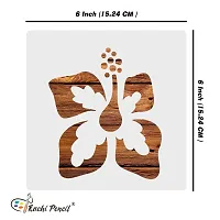 Kachi Pencil Hibiscus Flower Stencils for Art and Craft Painting, Size 6 x 6 inch Reusable Stencil for Painting, Fabric, Glass, Wall Painting, and Craft Painting-thumb4