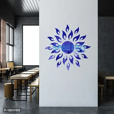 Spectro Sun (Large Size 2 Feet), Mirror Stickers for Wall, Acrylic Mirror Wall Decor Sticker, Wall Mirror Stickers, Wall Stickers for Hall Room, Bed Room, Kitchen. Color : Blue-thumb2
