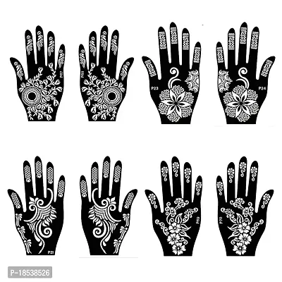 IVANA'S Heena Mehandi Tatto Stencil Set for | Hand | Body | Fingure | Face | Heena Art Temporary Tatto for Kids, Girls  Women, Design - NIV-328, Black, M