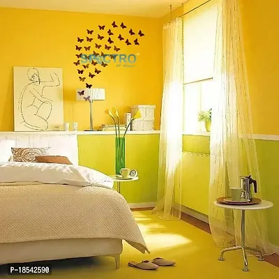 Spectro 40 Cut Butterfly Golden, Mirror Stickers for Wall, Wall Mirror Stickers, Wall Stickers for Hall Room, Bed Room, Kitchen.-thumb4