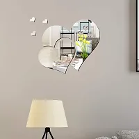 Spectro 3D Acrylic Mirror Wall Decor Stickers, 2 Sets Double Heart Shaped DIY Self-Adhesive Wall Art Decals Home Decorations for Living Room, Bedroom, Bathroom, Farmhouse (Silver)-thumb4