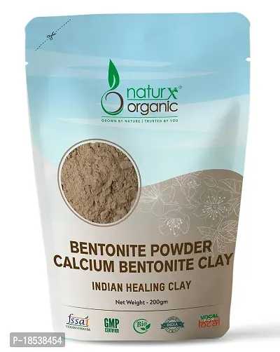 Naturx Organic Calcium Bentonite Powder (Indian Healing Clay), for Face and Skin, 200 Gram (7 oz)