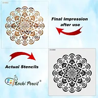 Kachi Pencil Mandala Art Design Craft Stencil for Art and Painting, Size 6x6 inch Reusable Stencil for Painting, Fabric, Glass, Wall Painting, and Craft Painting-thumb3