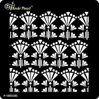 Kachi Pencil Trible Art Pattern Craft Stencil for Art and Painting, Size 6 x 6 inch Reusable Stencil for Painting, Fabric, Glass, Wall Painting, and Craft Painting-thumb2