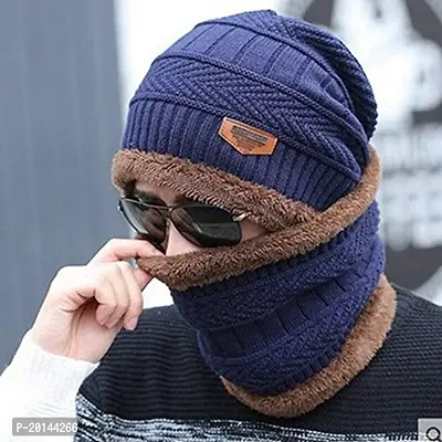 Fashionable Premium Quality Beanie Caps With Neck Warmer-thumb0