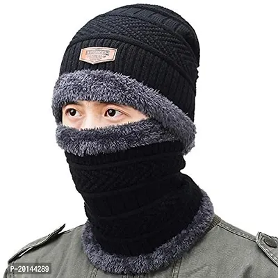 Fashionable Premium Quality Beanie Caps With Neck Warmer-thumb0