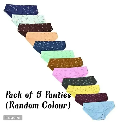 Women printed panty pack of 5 (Random colour)-thumb0