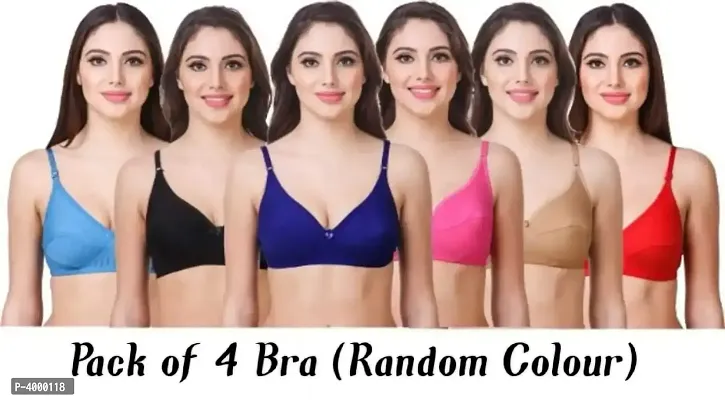 Women Solid Trendy Bra Pack Of 4-thumb0