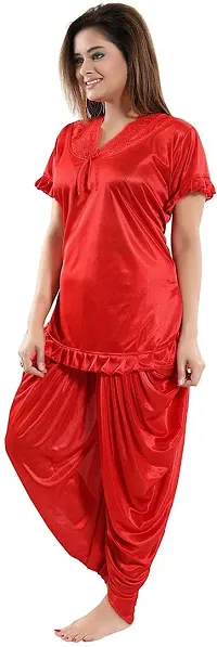 Nightsuits For Women/Patiala Solid Night Suit Set For Women/Dhoti Night Suit Set For Women-thumb2