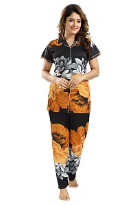 Women Floral Print Sarina Nigthsuit Set/Top Pyjama Set-thumb3