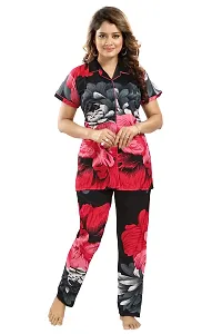 Women Floral Print Sarina Nigthsuit Set/Top Pyjama Set-thumb2