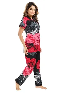 Women Floral Print Sarina Nigthsuit Set/Top Pyjama Set-thumb3