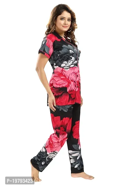 Women Floral Print Sarina Nigthsuit Set/Top Pyjama Set-thumb4