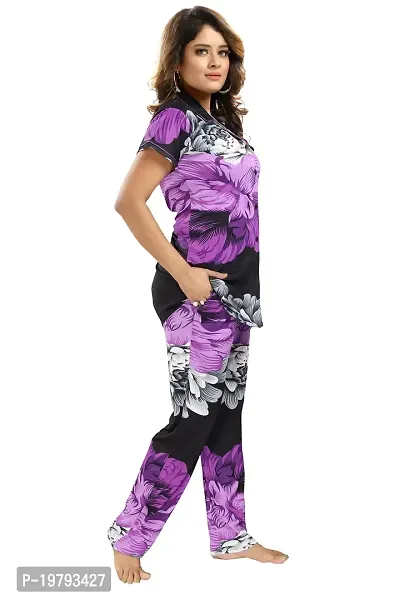 Women Floral Print Sarina Nigthsuit Set/Top Pyjama Set-thumb3