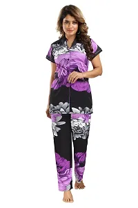 Women Floral Print Sarina Nigthsuit Set/Top Pyjama Set-thumb3