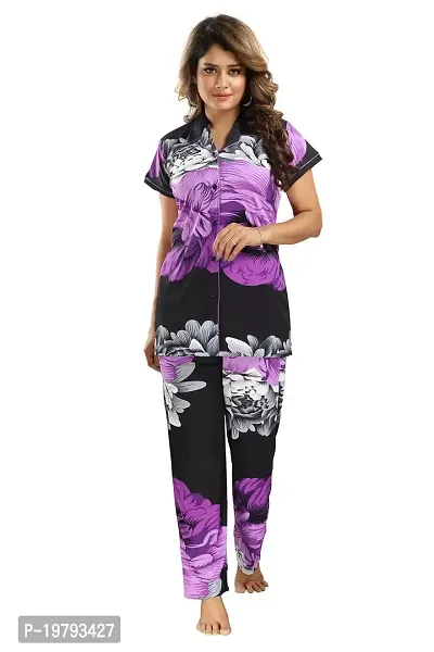 Women Floral Print Sarina Nigthsuit Set/Top Pyjama Set-thumb4