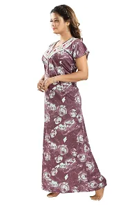 Hosiery Floral Embroidery Feeding/Maternity Nighty/Night Gown For Women-thumb1